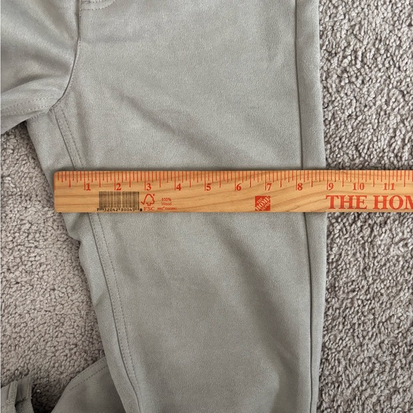 Zara faux suede slim flare straight leg pants size‎ 0 - Picture 7 of 8